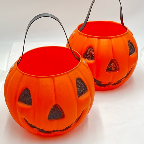 RENZI Corp 2 vintage blow mold no. 800 HALLOWEEN trick or treat buckets VINTAGE - Picture 2 of 12